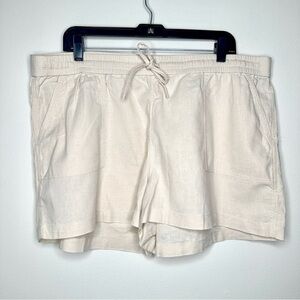 J. Crew Cream White Linen Blend Cargo Shorts Lightweight Casual Size XL